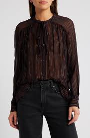 Sessun Joylux Blouse in Espresso Stripe