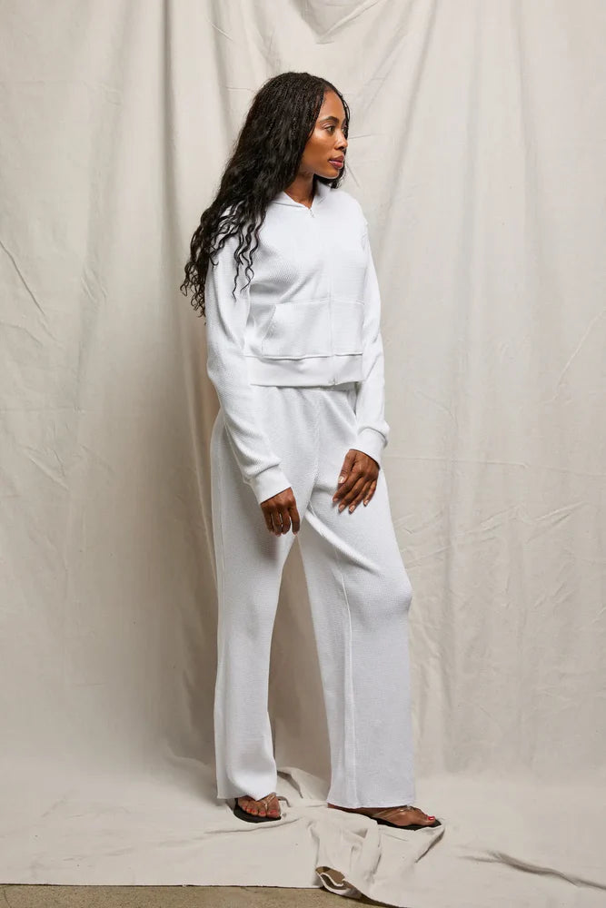 Perfect White Tee Inez Waffle Zip-Up Hoodie