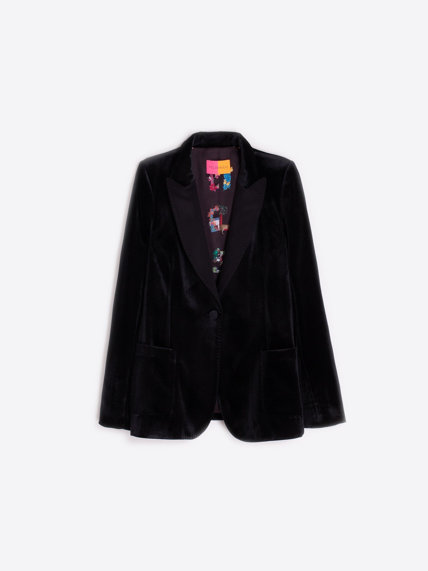 Vilagallo Hillary Jacket in Black Velvet 32901