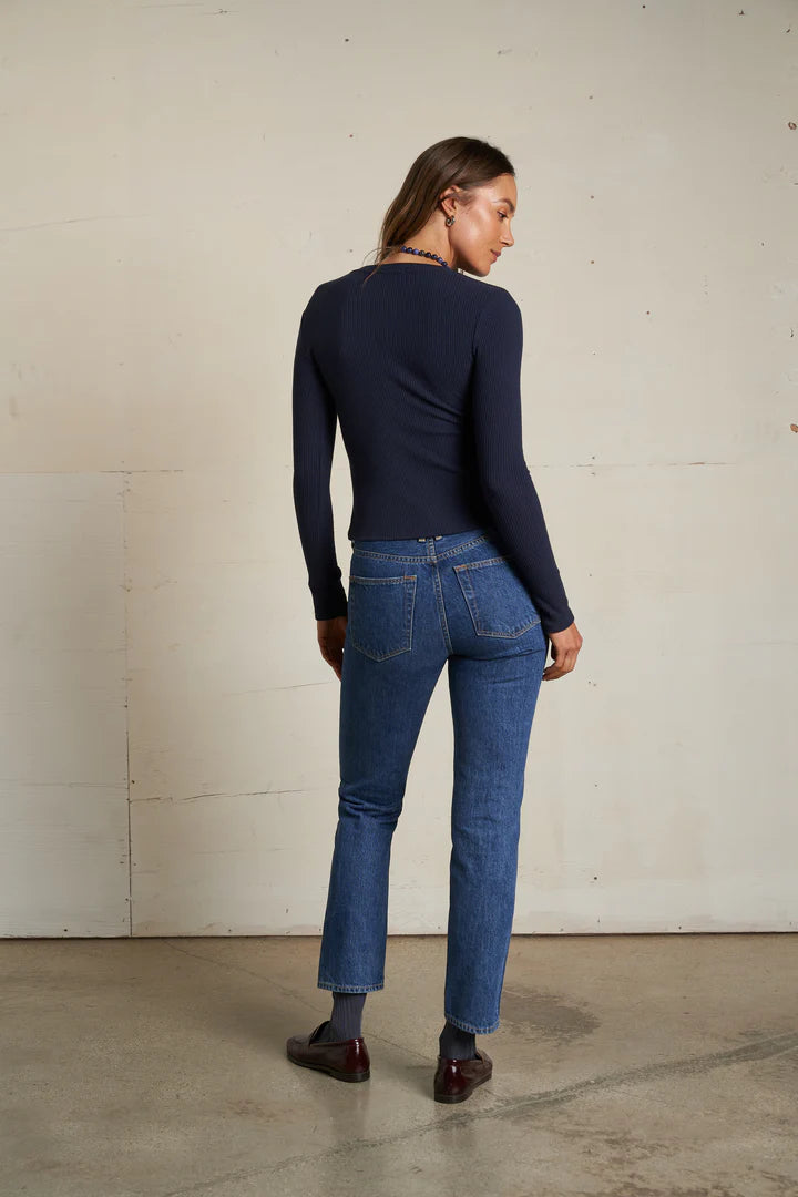 Perfect White Tee Jolie Sweater Rib Crew Top