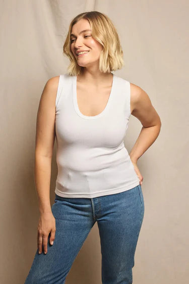 Perfect White Tee Jordan Luxe Rib U Neck Tank