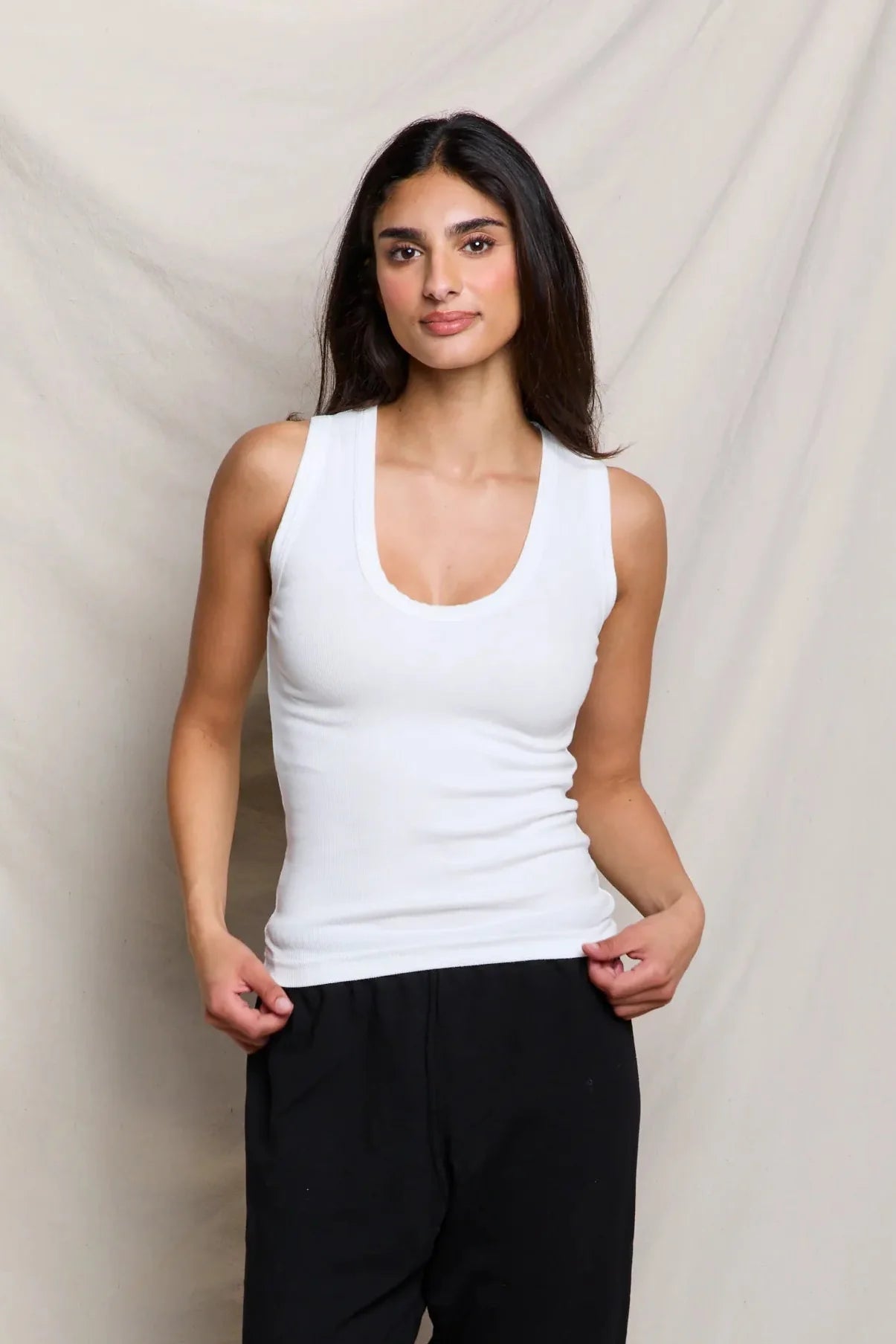 Perfect White Tee Jordan Luxe Rib U Neck Tank
