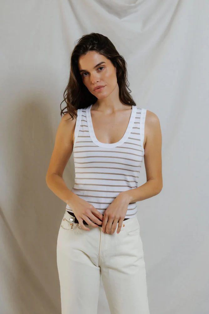 Perfect White Tee Khara Stripe Tank