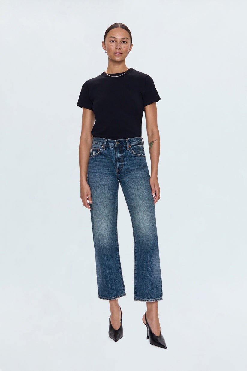 Pistola Lexi Mid Rise Bowed Straight Jean - Artisan