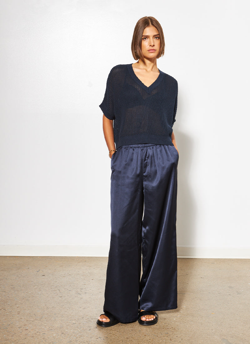 Line the Label Piper Sweater in Prussian Blue