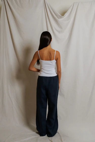 Perfect White Tee Lorana Linen Drawstring Pants