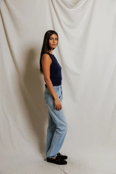 Perfect White Tee Loretta Luxe Rib Henley Tank