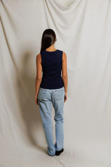 Perfect White Tee Loretta Luxe Rib Henley Tank