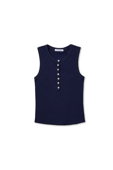 Perfect White Tee Loretta Luxe Rib Henley Tank