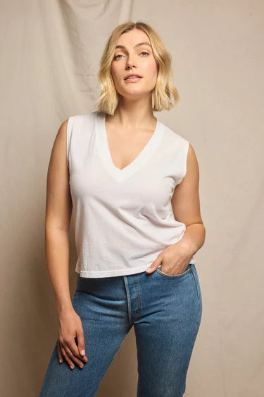 Perfect White Tee Margot Crispy Cotton V Neck Tank