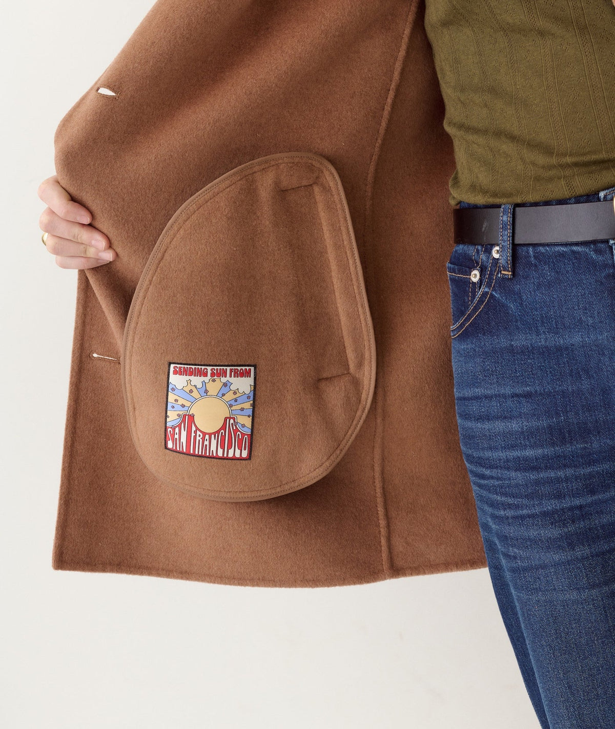 Marine Layer Stephanie Wool Coat - Camel view 3