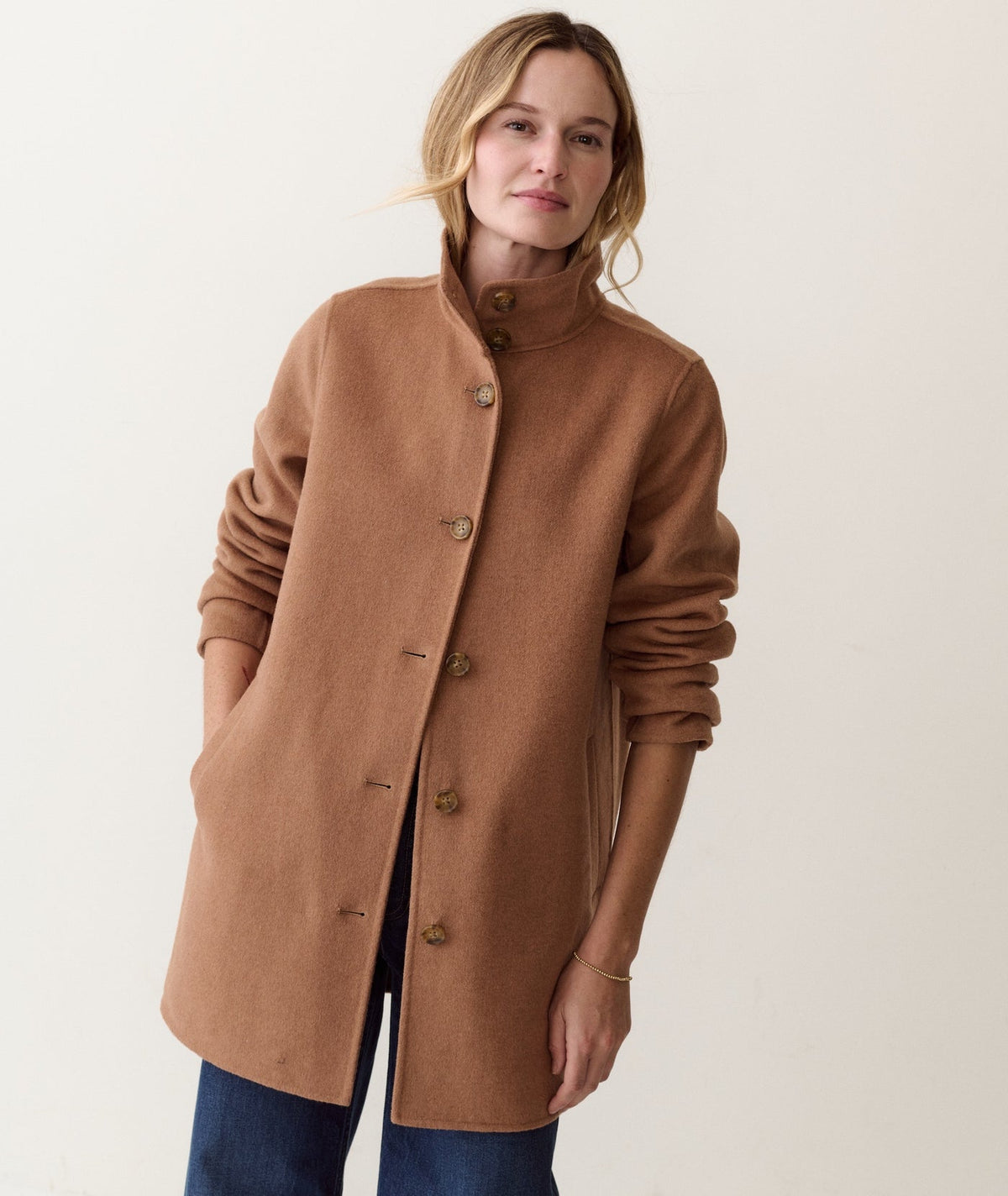 Marine Layer Stephanie Wool Coat - Camel view 4