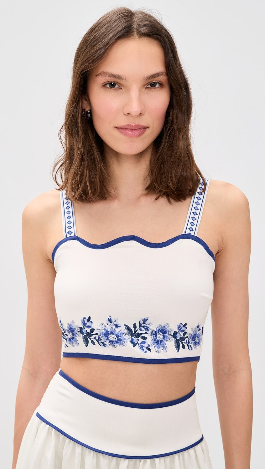 Moon River Floral Print Crop Top
