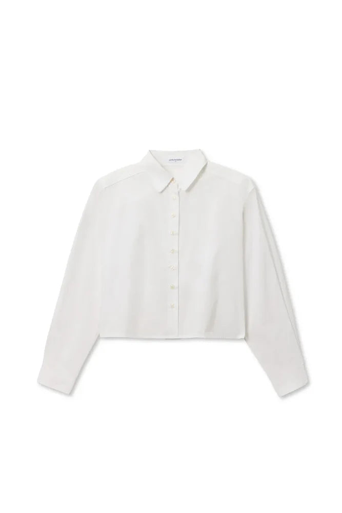 Perfect White Tee Naomi Cropped Button Up Top