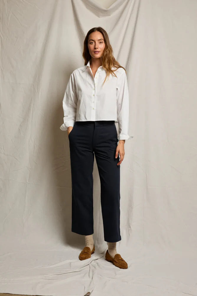 Perfect White Tee Naomi Cropped Button Up Top