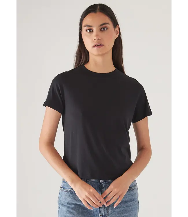 Patrick Assaraf Short Sleeve Pima Classic Hi Neck Baby Tee W92C23