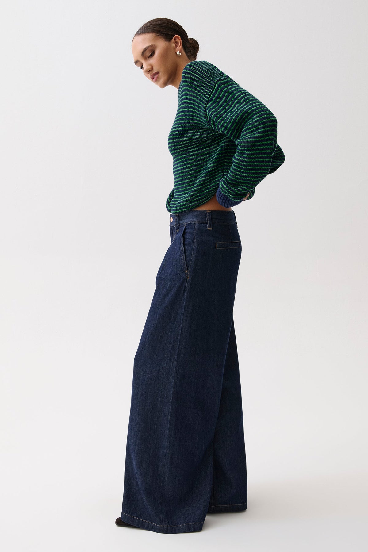 Pistola Delphine Pleated Denim Wide Leg - Force — photo 2