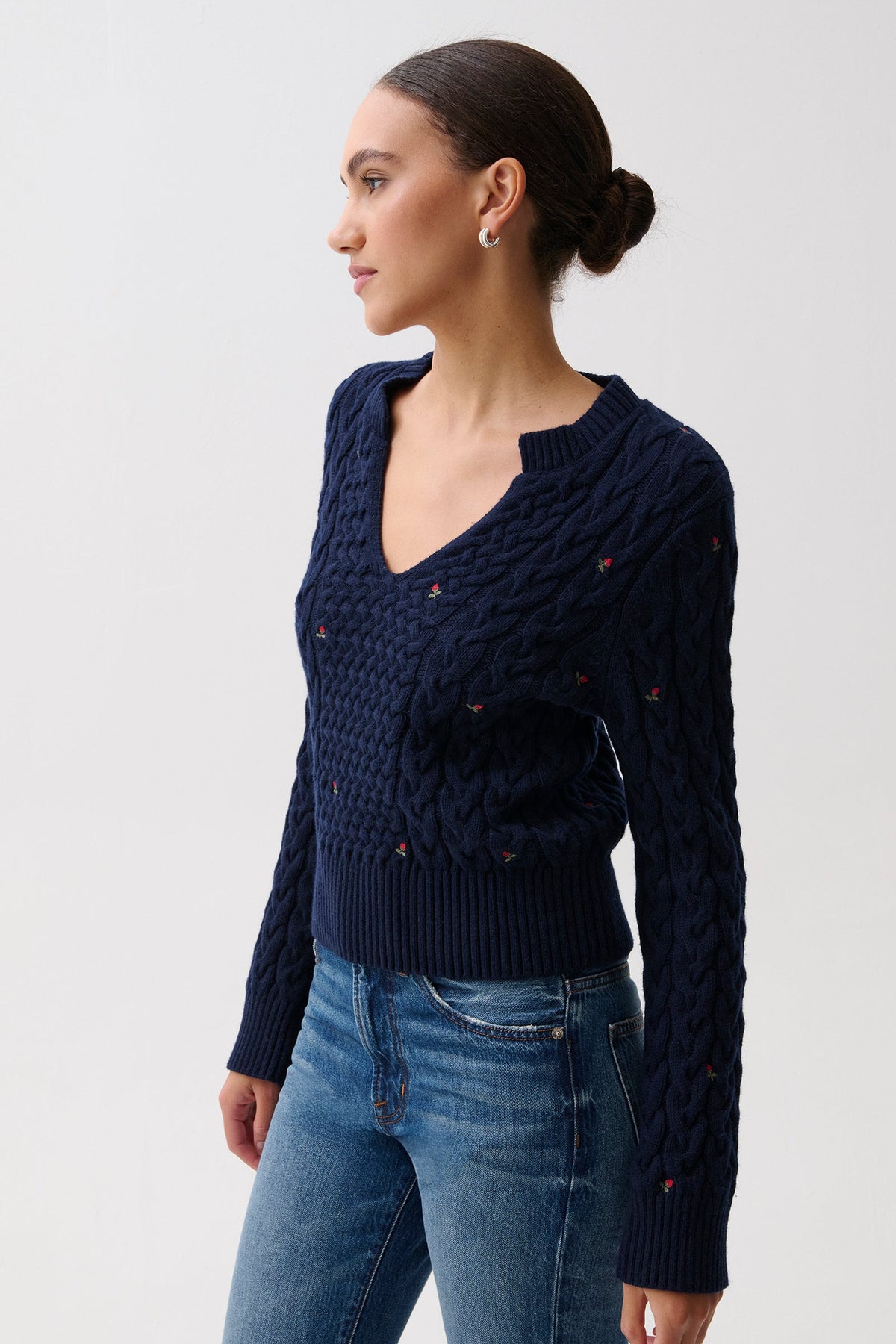 Pistola Shana Cable Embroidered Sweater - Soft Night — photo 3