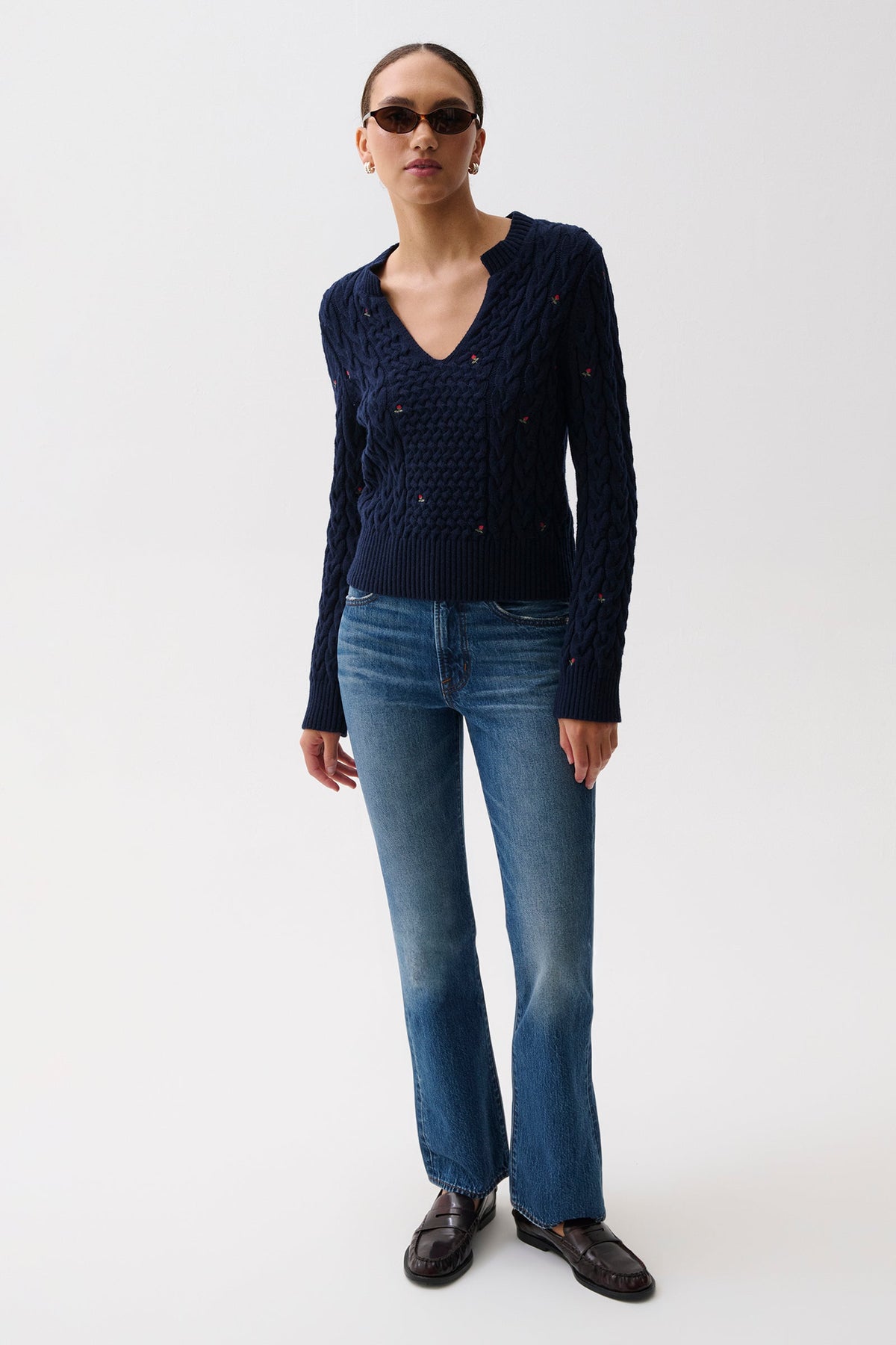 Pistola Shana Cable Embroidered Sweater - Soft Night — photo 5
