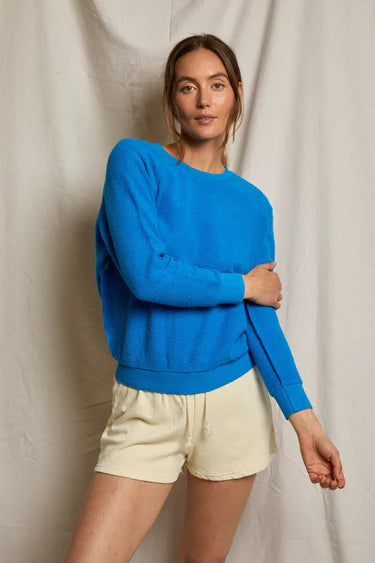 Perfect White Tee Ziggy L/S Reverse Fleece Shrunken Crew