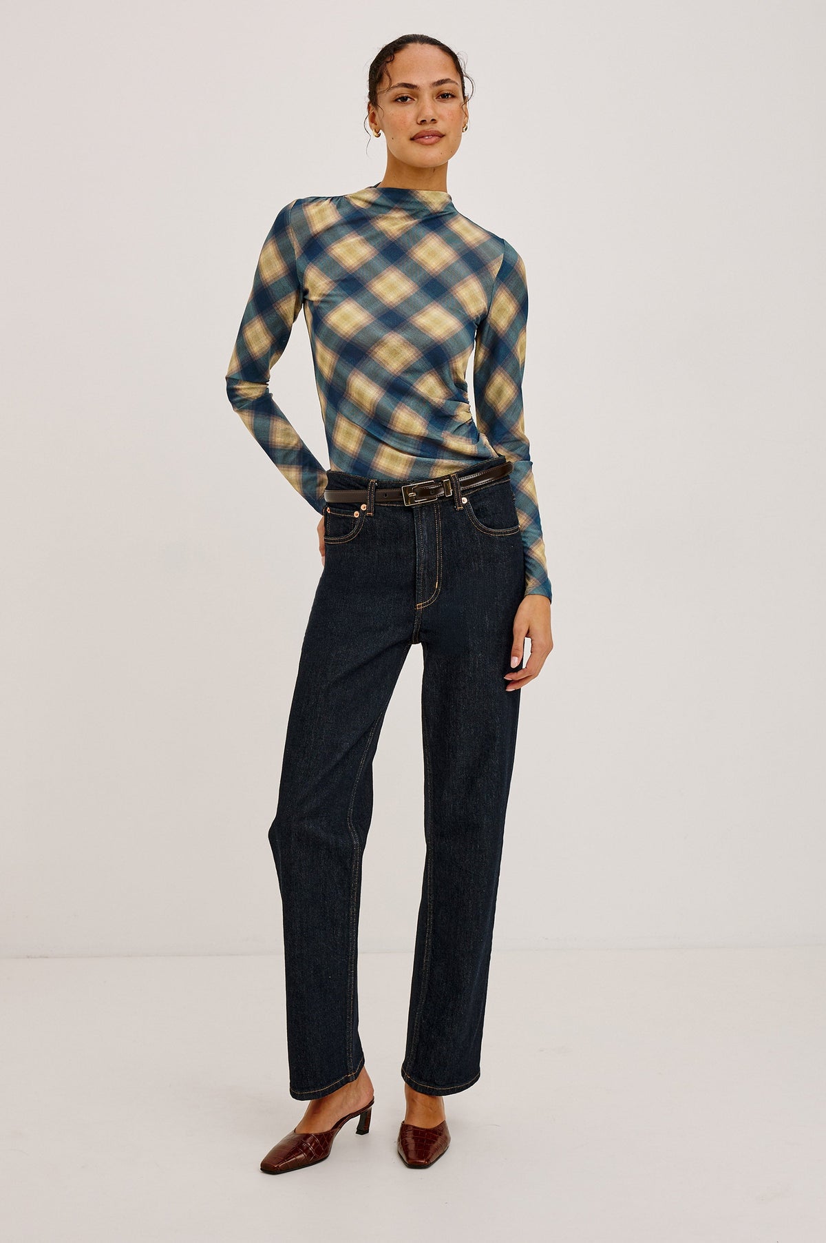 Rails Joelle Top - Navy Sage Plaid
