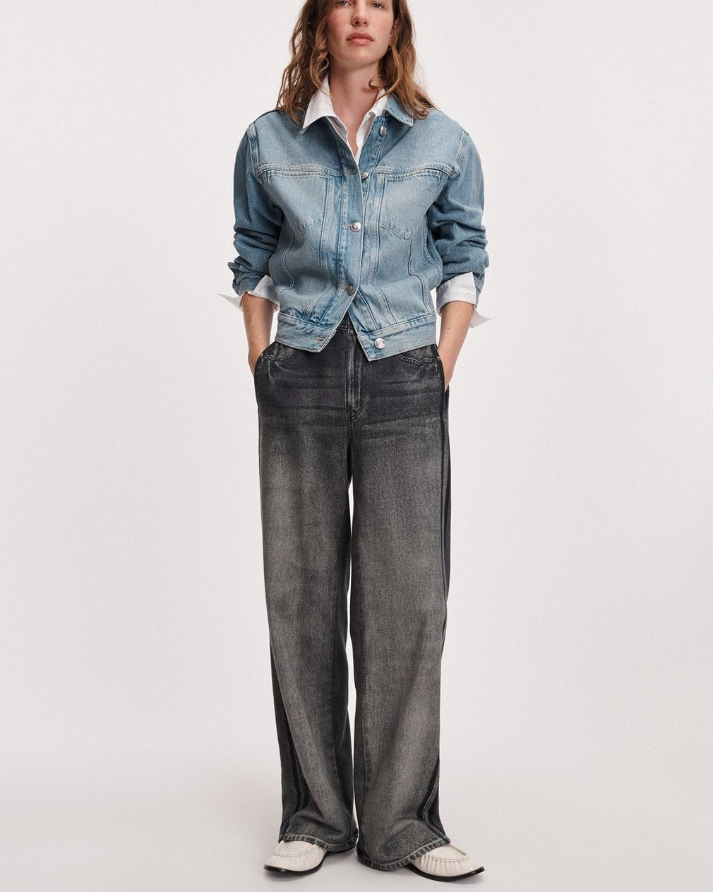 Rag & Bone Miramar Wide-Leg Track Pant Washed Black
