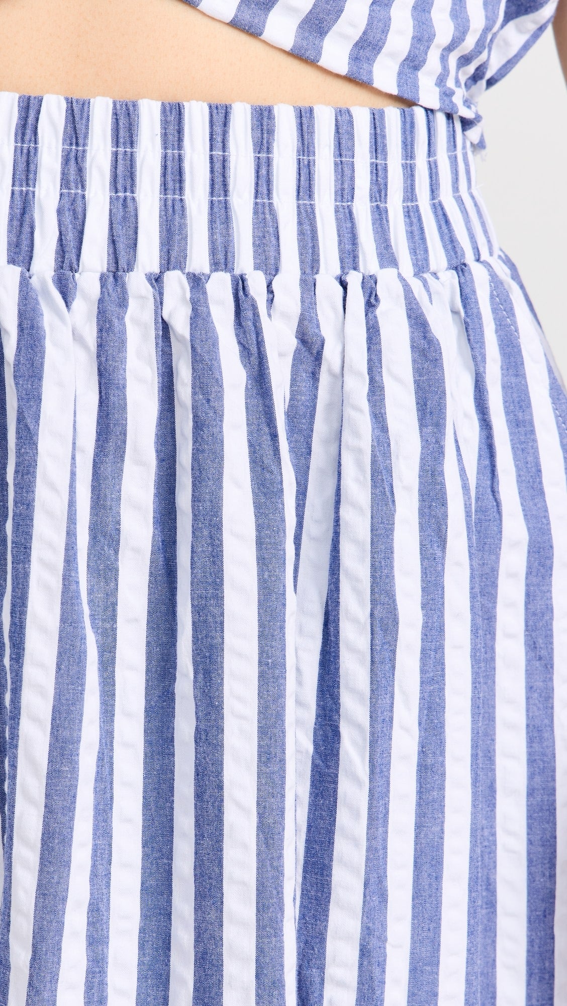Stateside Puckered Stripe Double Slit Maxi Skirt 5458