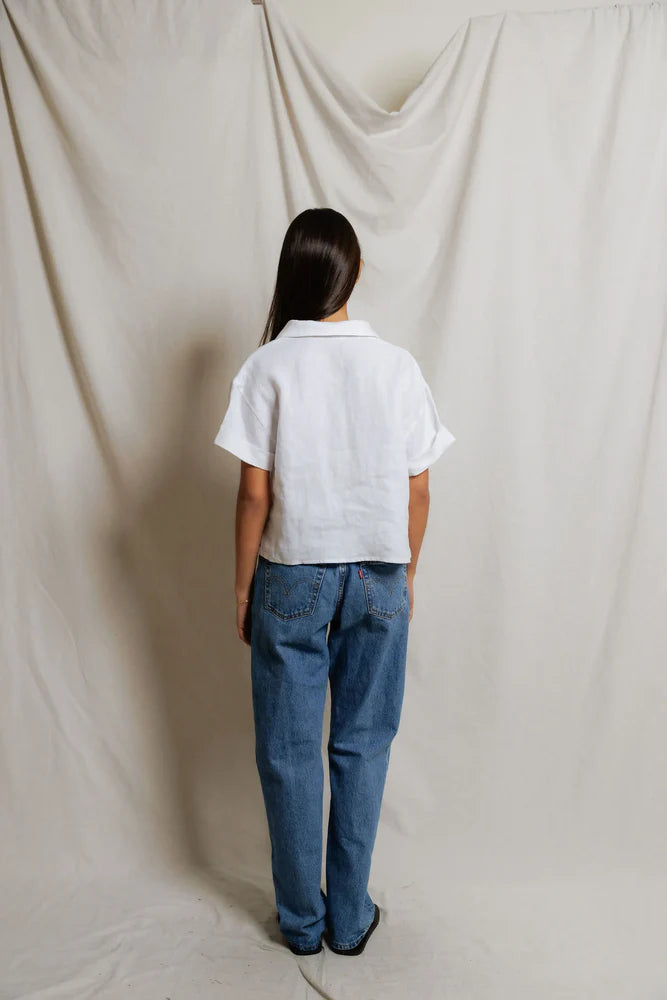 Perfect White Tee Tabitha Woven Polo