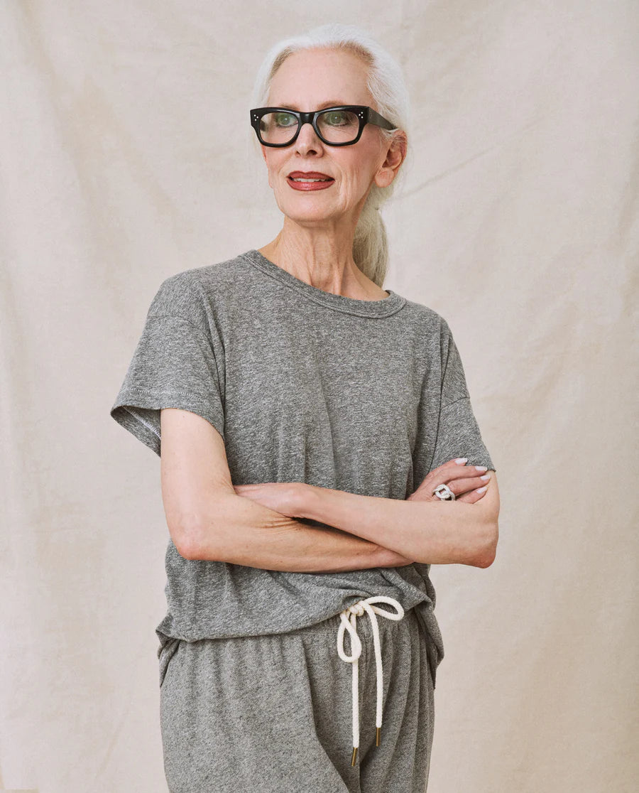 The Great The Boxy Crew Heather Grey T209005