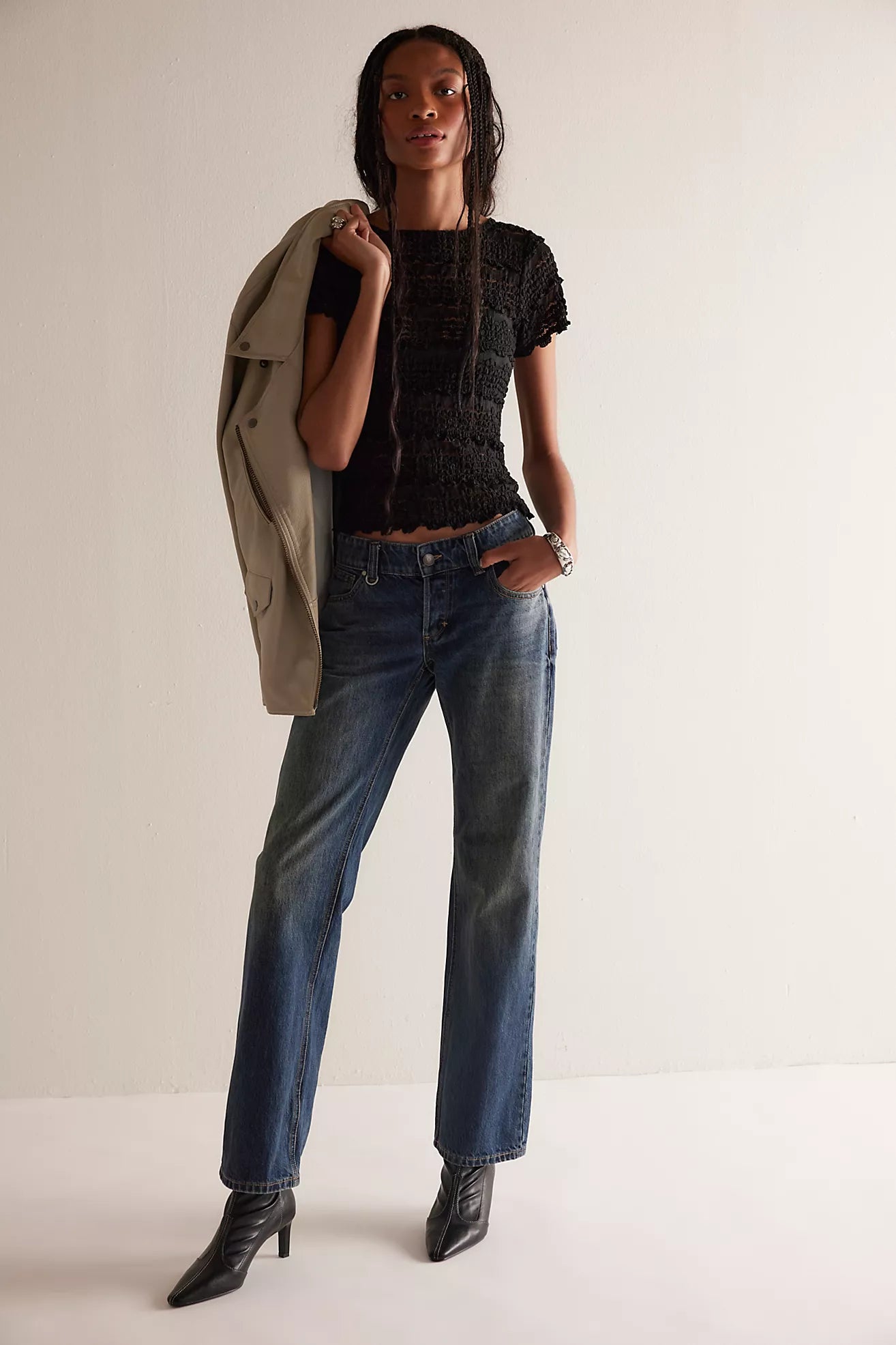 Free People Angelina Lace Tee