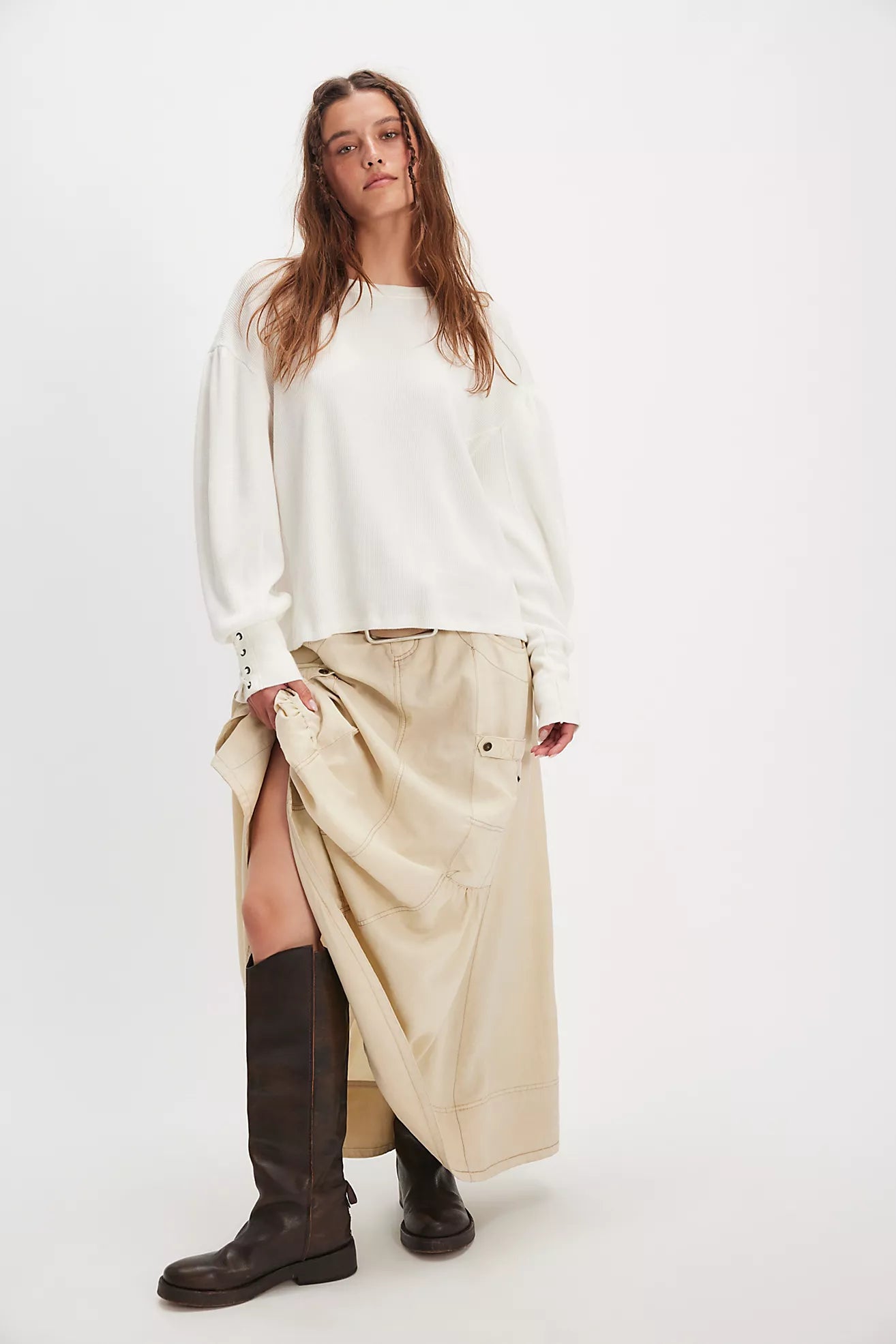 Free People Lapis Cuff Sweater