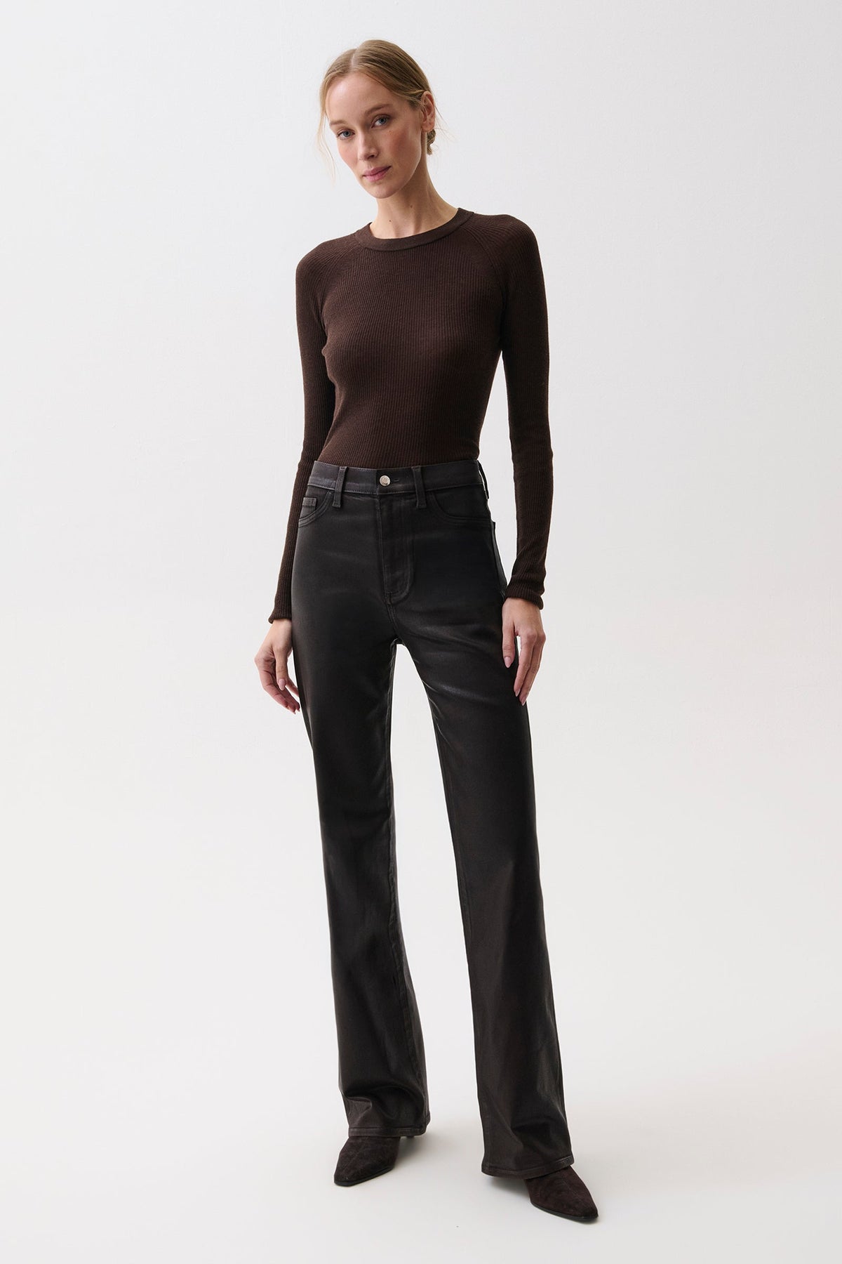 Pistola Evie High Rise Slim Boot - Coated Mocha