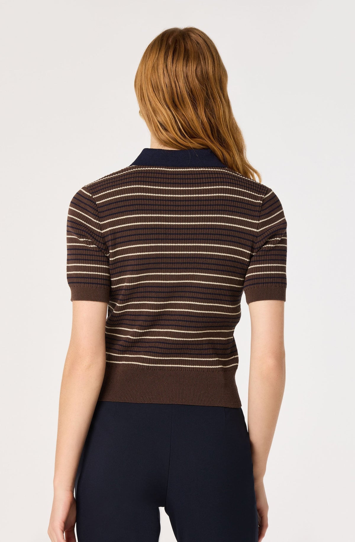 ASTR Iris Striped Polo Sweater