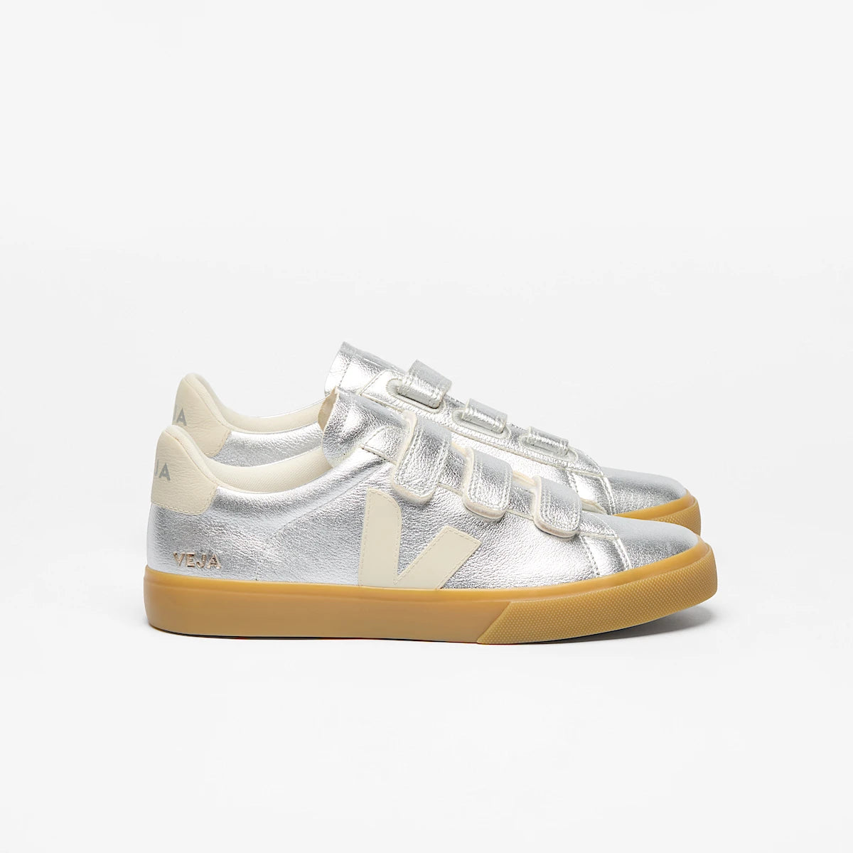 Veja Recife Logo Leather Silver Pierre RC0520779A