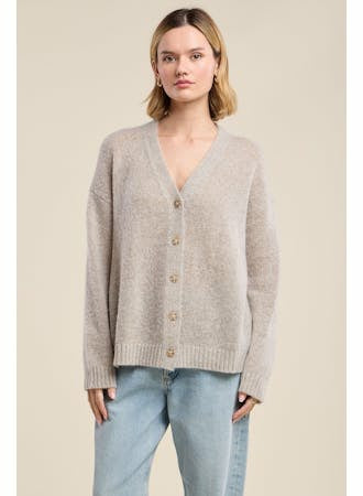 Velvet by Graham & Spencer Lea Cardigan in Oatmeal