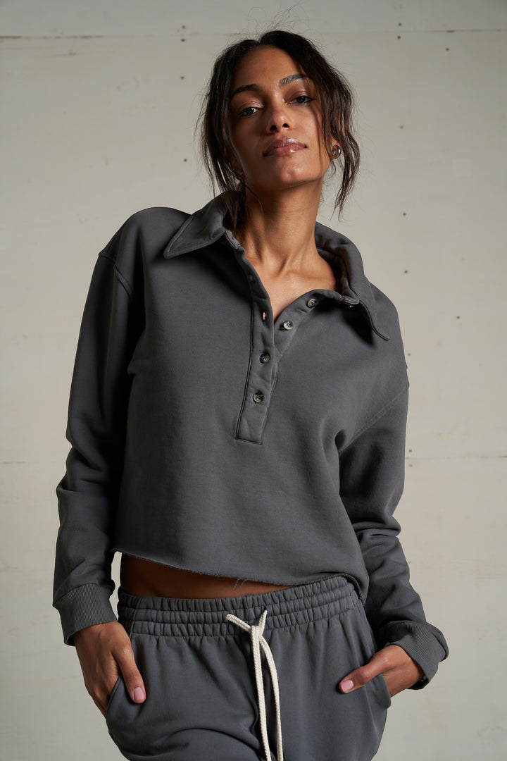 Perfect White Tee Vinny Fleece Henley Sweatshirt