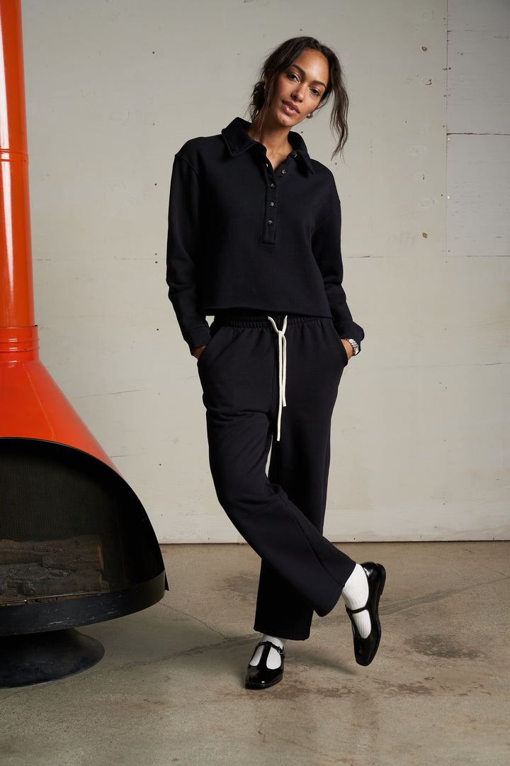 Perfect White Tee Vinny Fleece Henley Sweatshirt