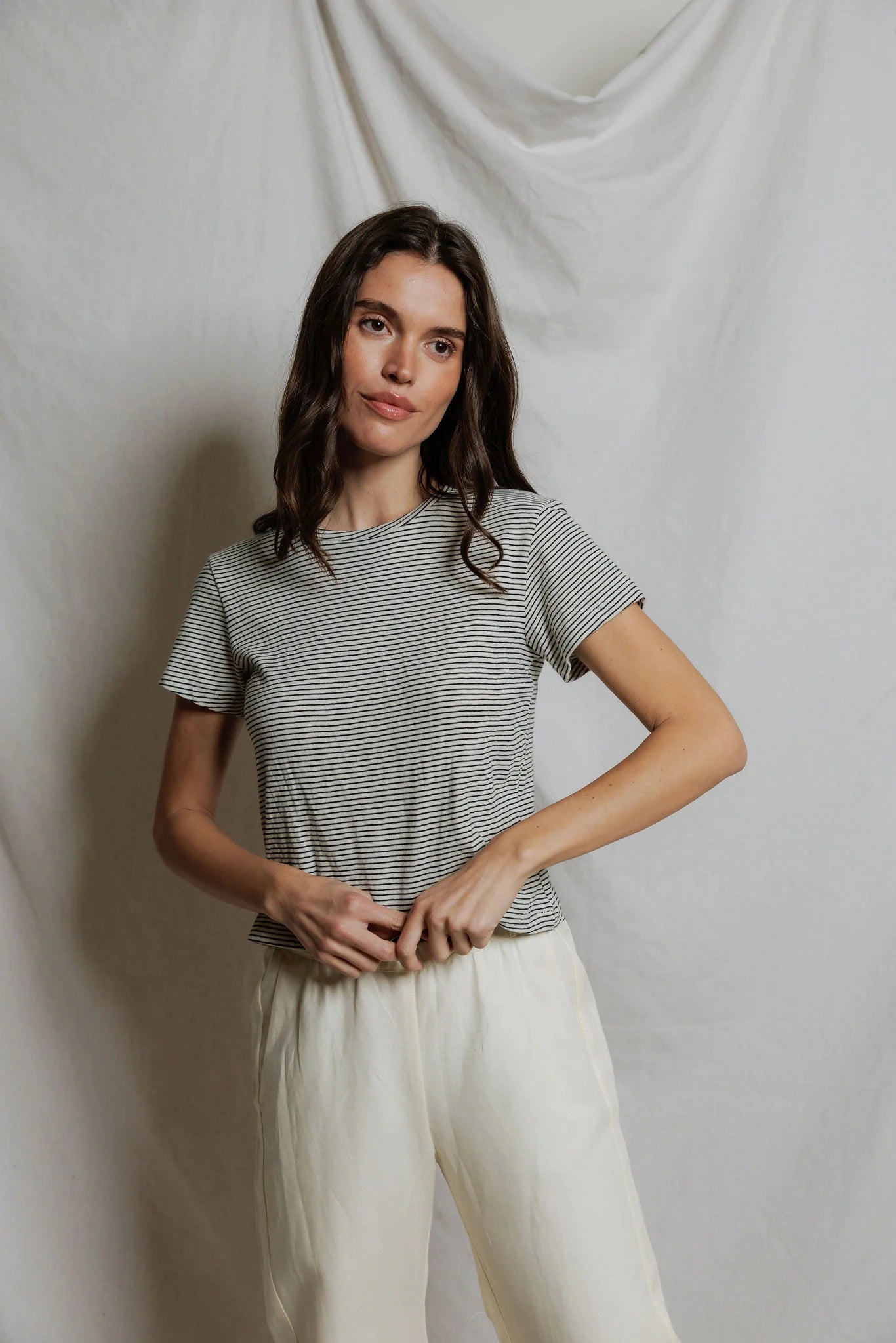 Perfect White Tee Vivian Striped Tee Shirt