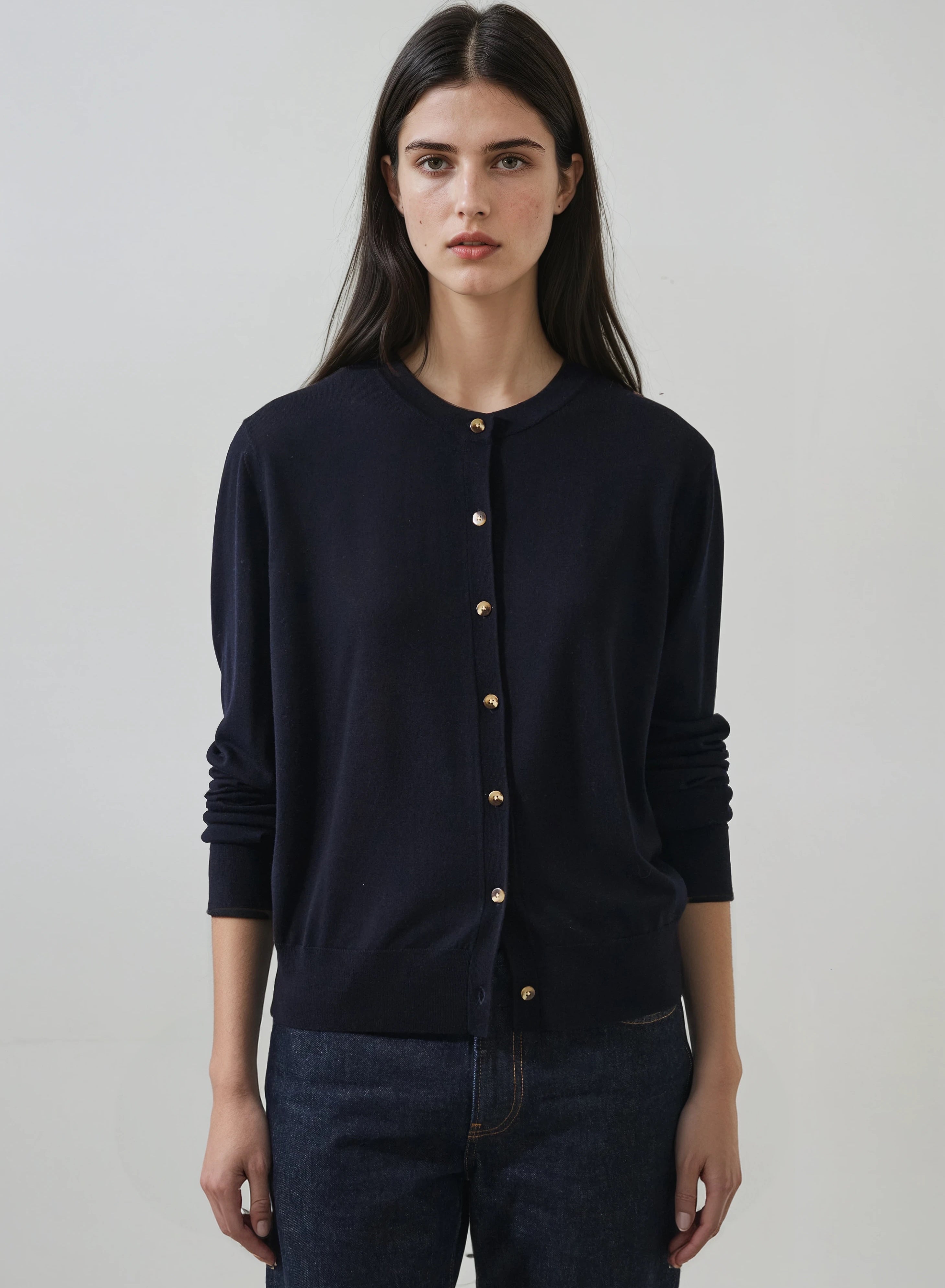 Patrick Assaraf Relaxed Extrafine Merino Cardigan W116K03
