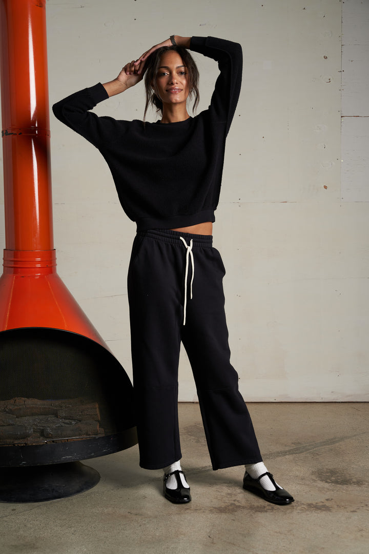 Perfect White Tee Ziggy Reverse Fleece Shrunken Crew Neck Sweatshirt