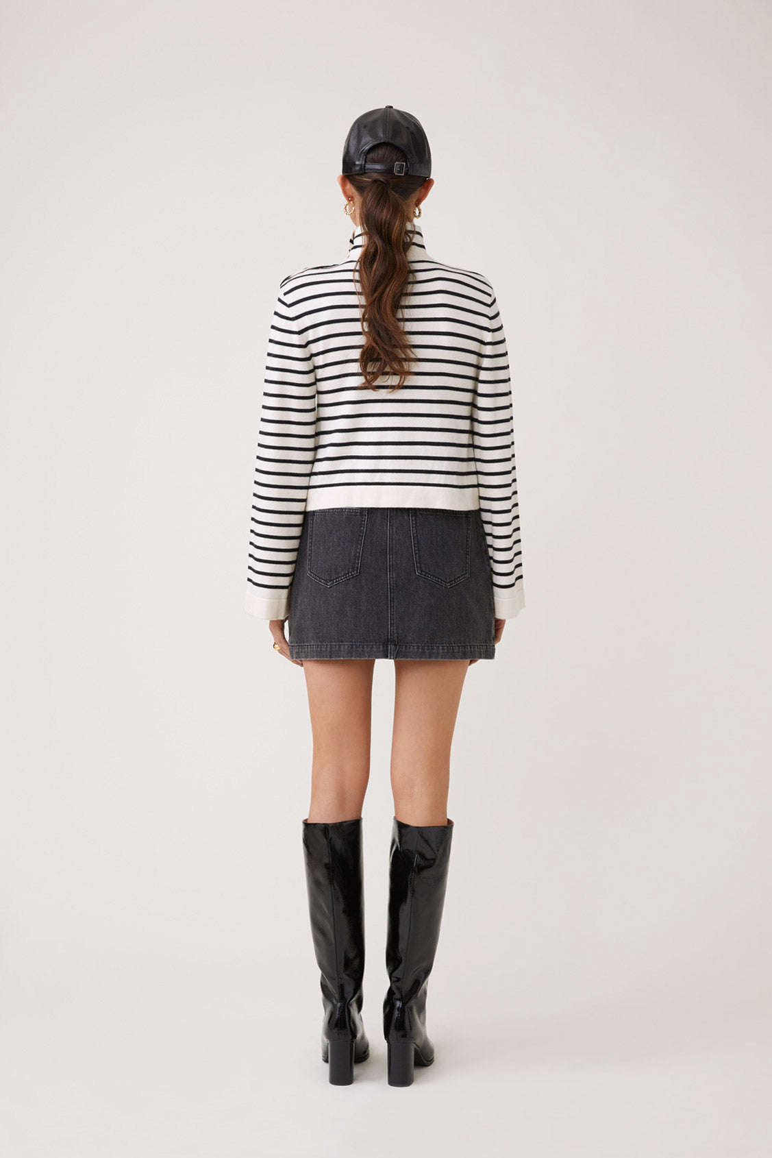 SUNCOO Piriac Striped High-neck Sweater