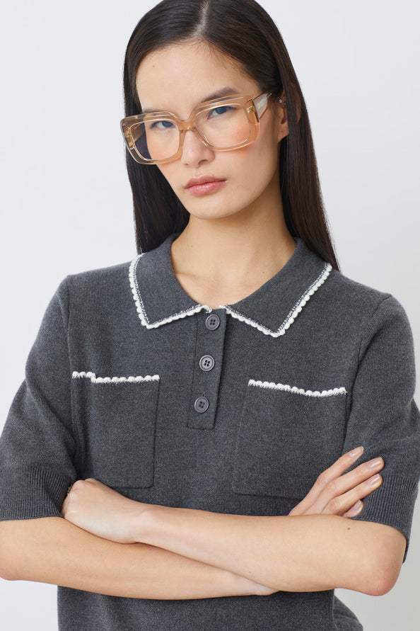 SUNCOO Polka Polo Sweater