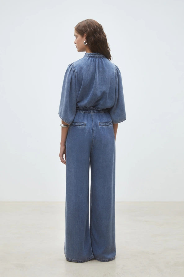 SUNCOO Louise Denim Blouse