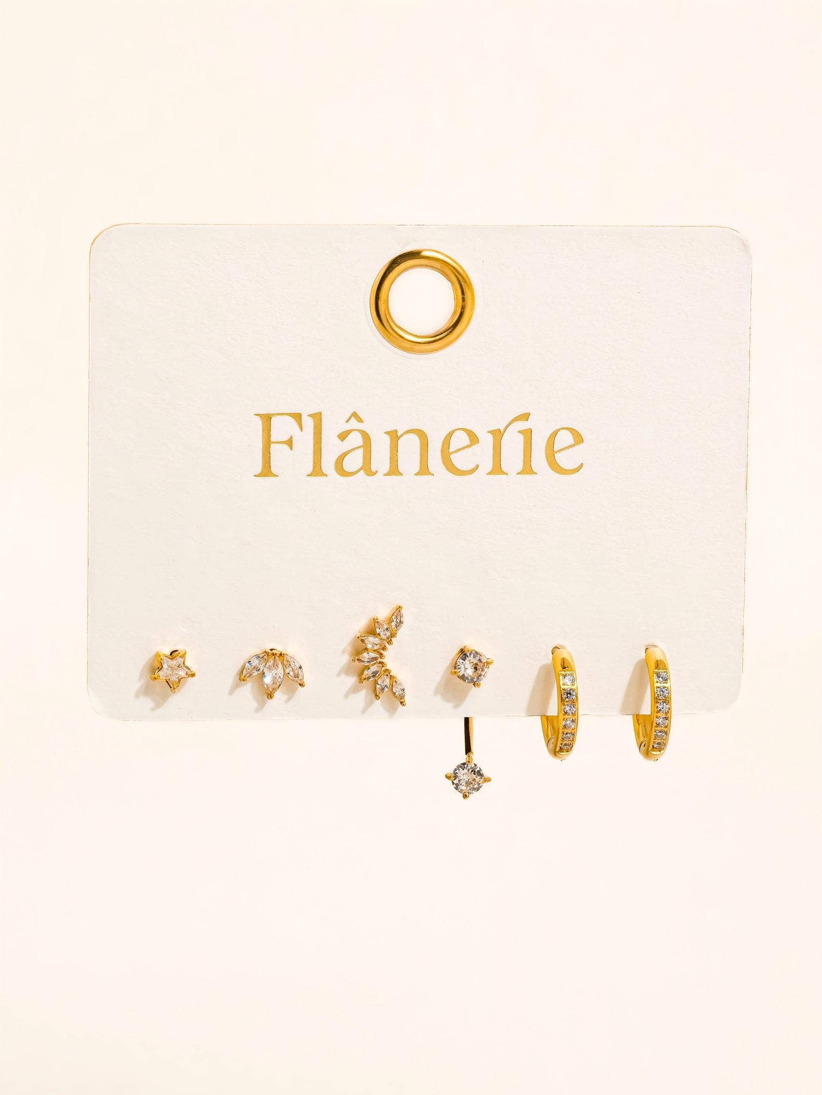 Flânerie Novaé 18K Gold CZ Mix Earring Set