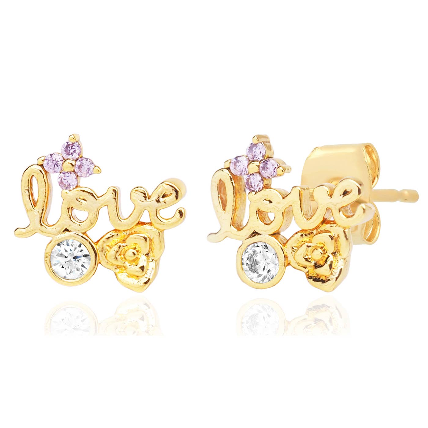 Tai Gold Love Floral Cluster Studs TE-5353-1