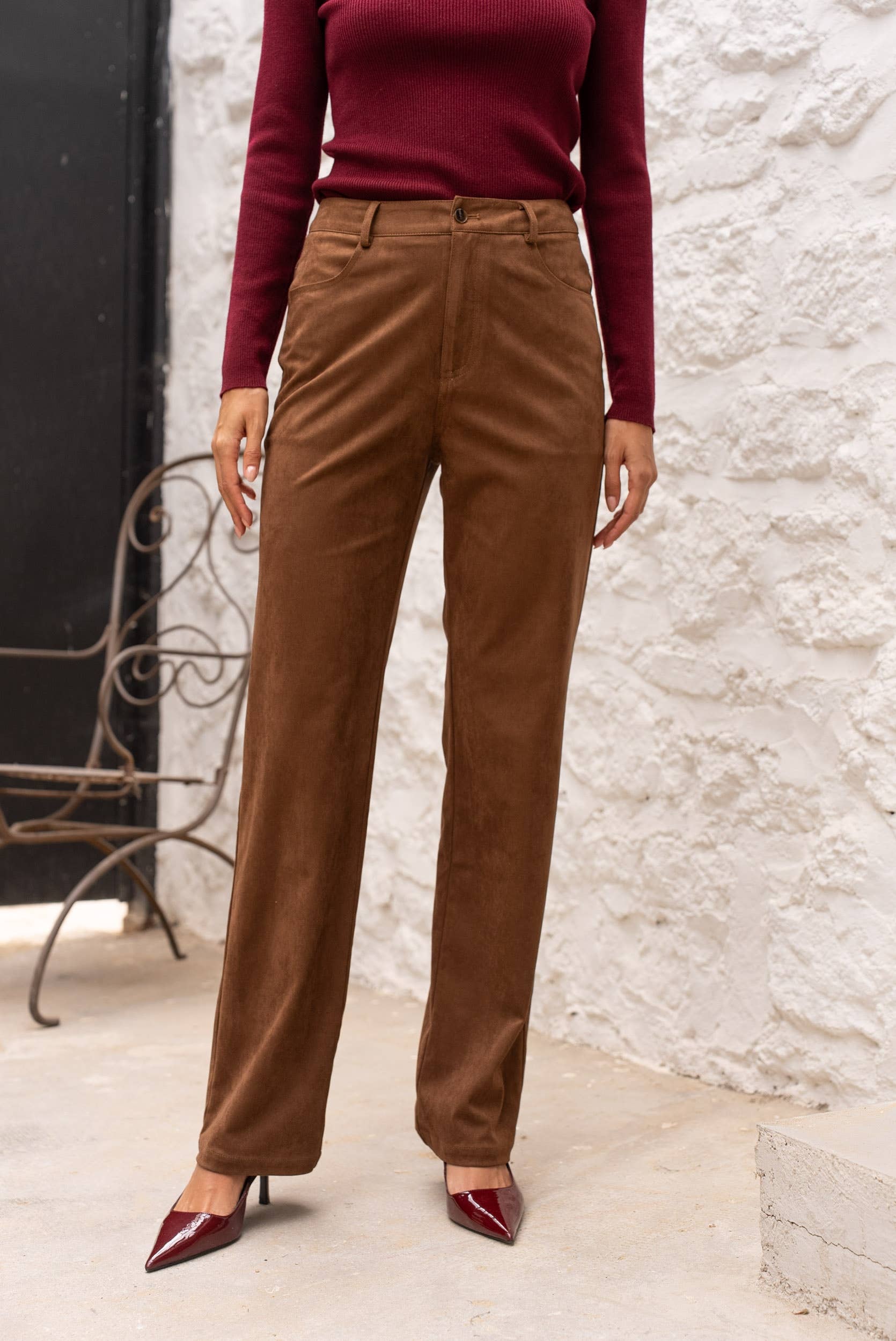 Carmine Paris High-Waisted Straight Leg Pants P-5555
