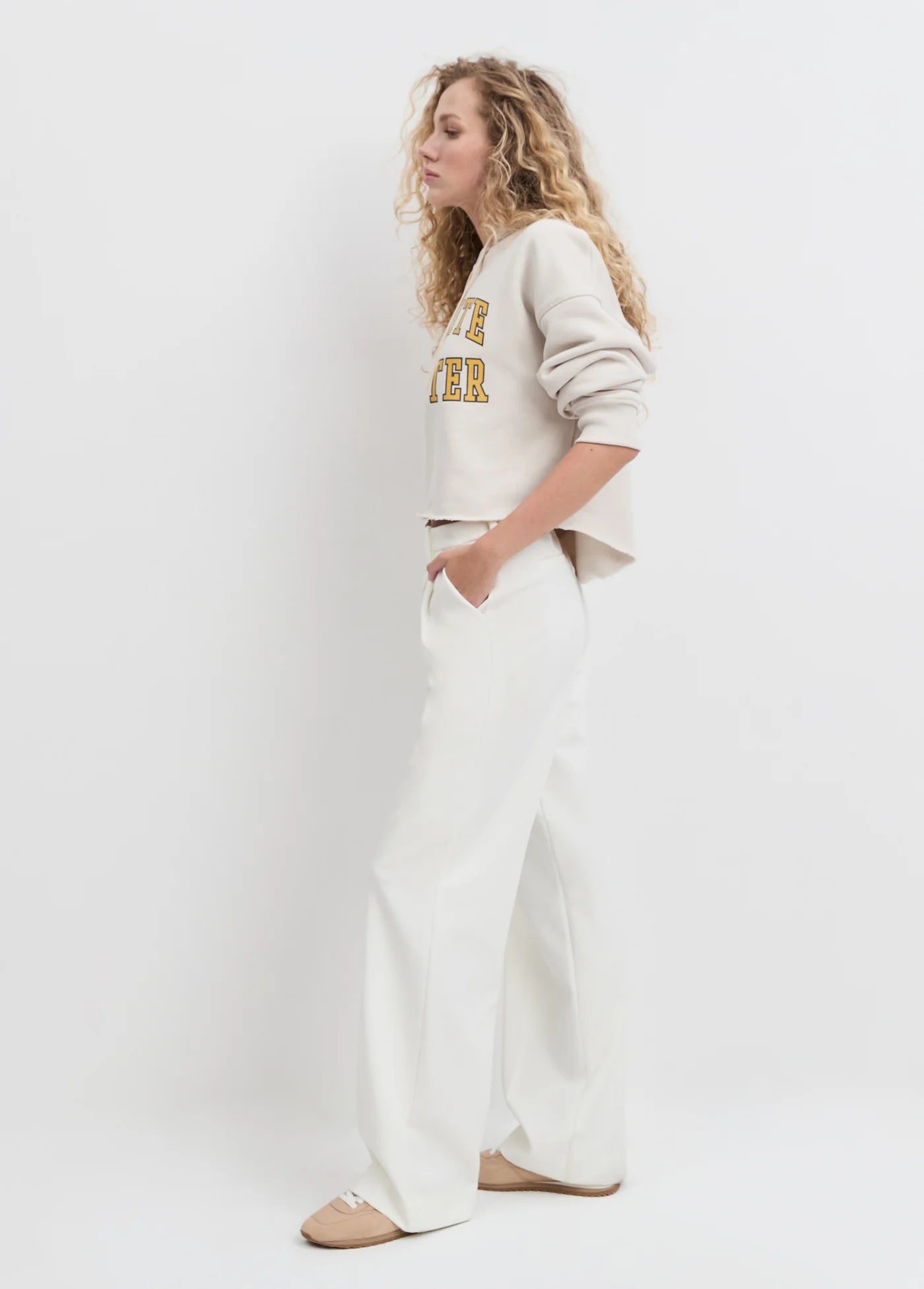 Favorite Daughter Cropped Collegiate Swaetshirt