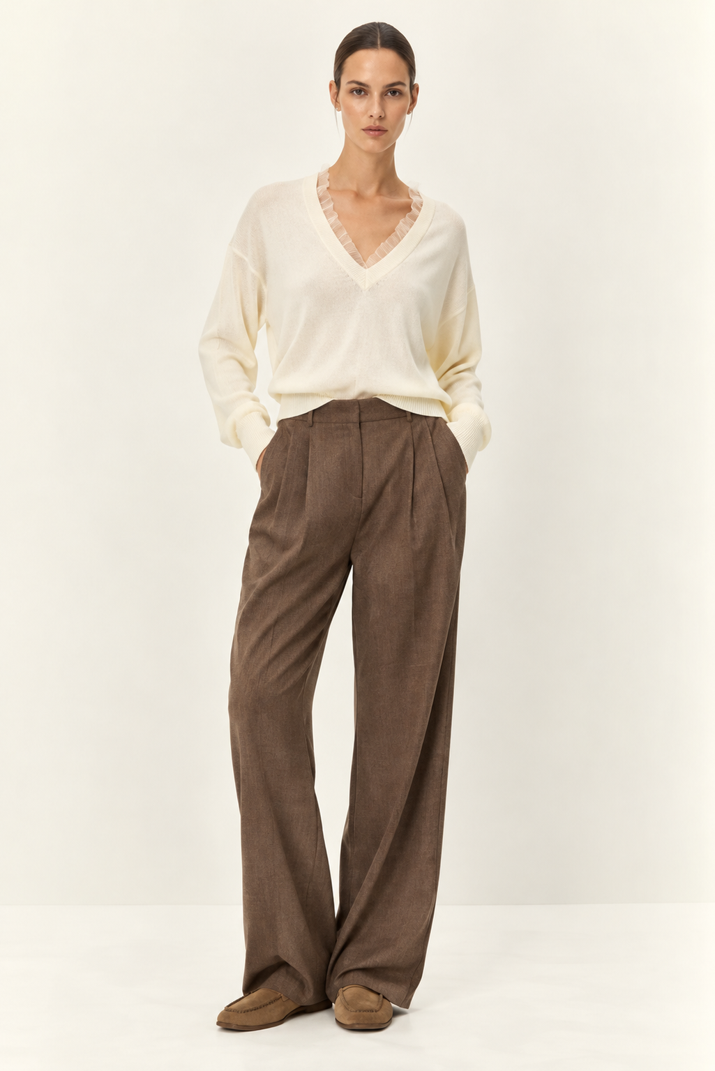 Elodie the Label Hollis Belted Pleated Pant