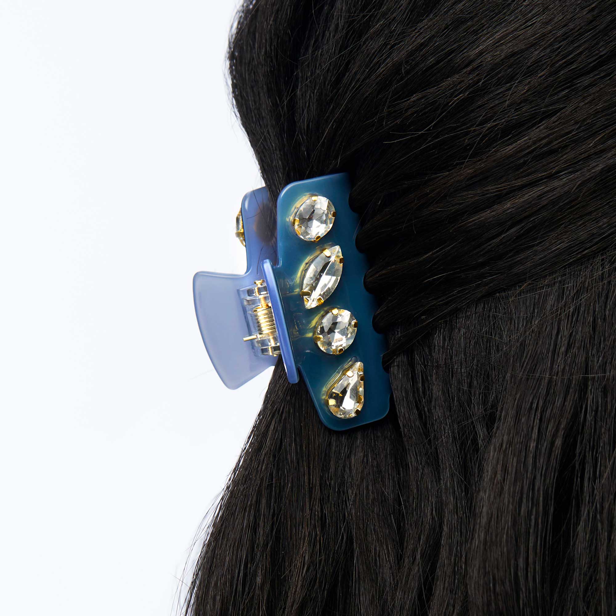 Lele Sadoughi French Blue Mini Crystal Claw Clip