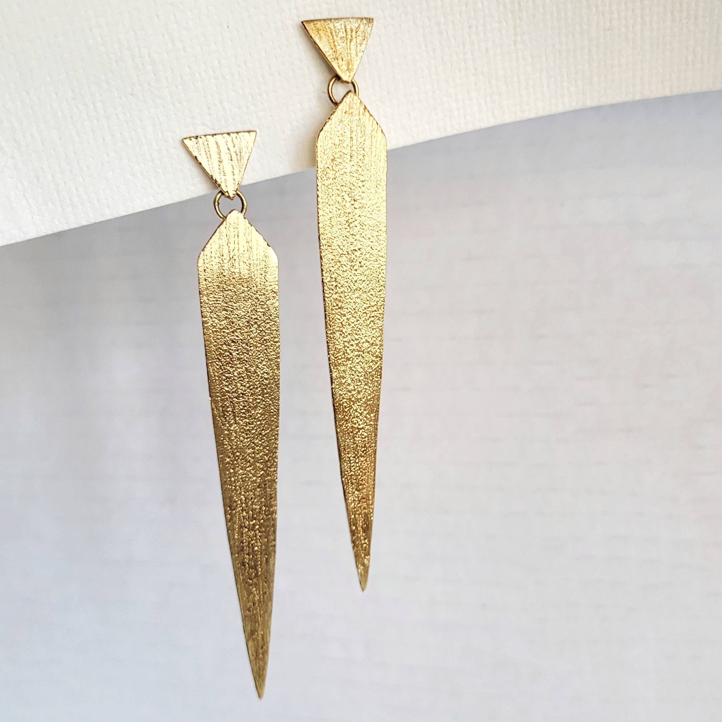 Bisjoux Brass Brushed Handmade Drop Earrings